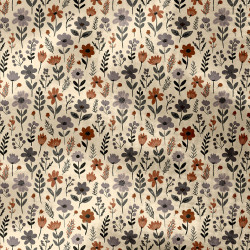 Printed Double Gauze MADDY Ecru / Camel